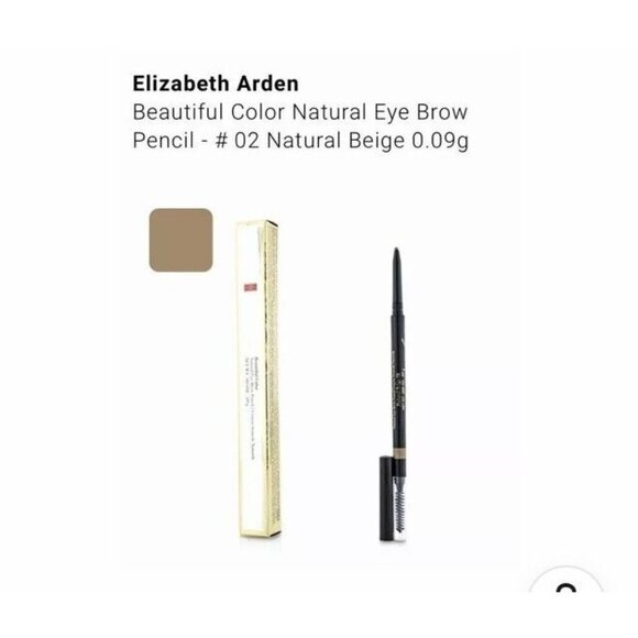 Elizabeth Arden Beautiful Color Eyebrow Pencil Natural Beige 02 Waterproof - Picture 2 of 3